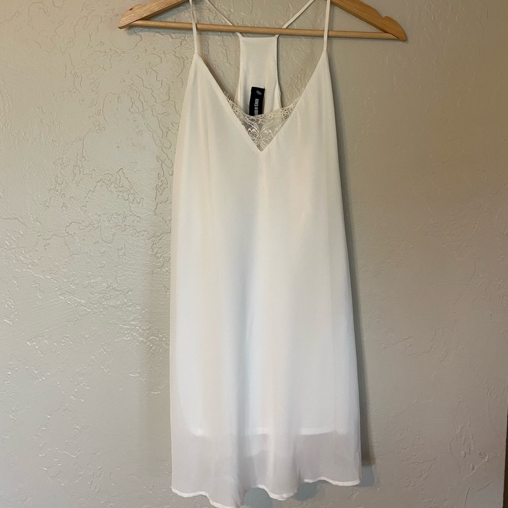 Agnes & Dora White Racerback Slip Dress M